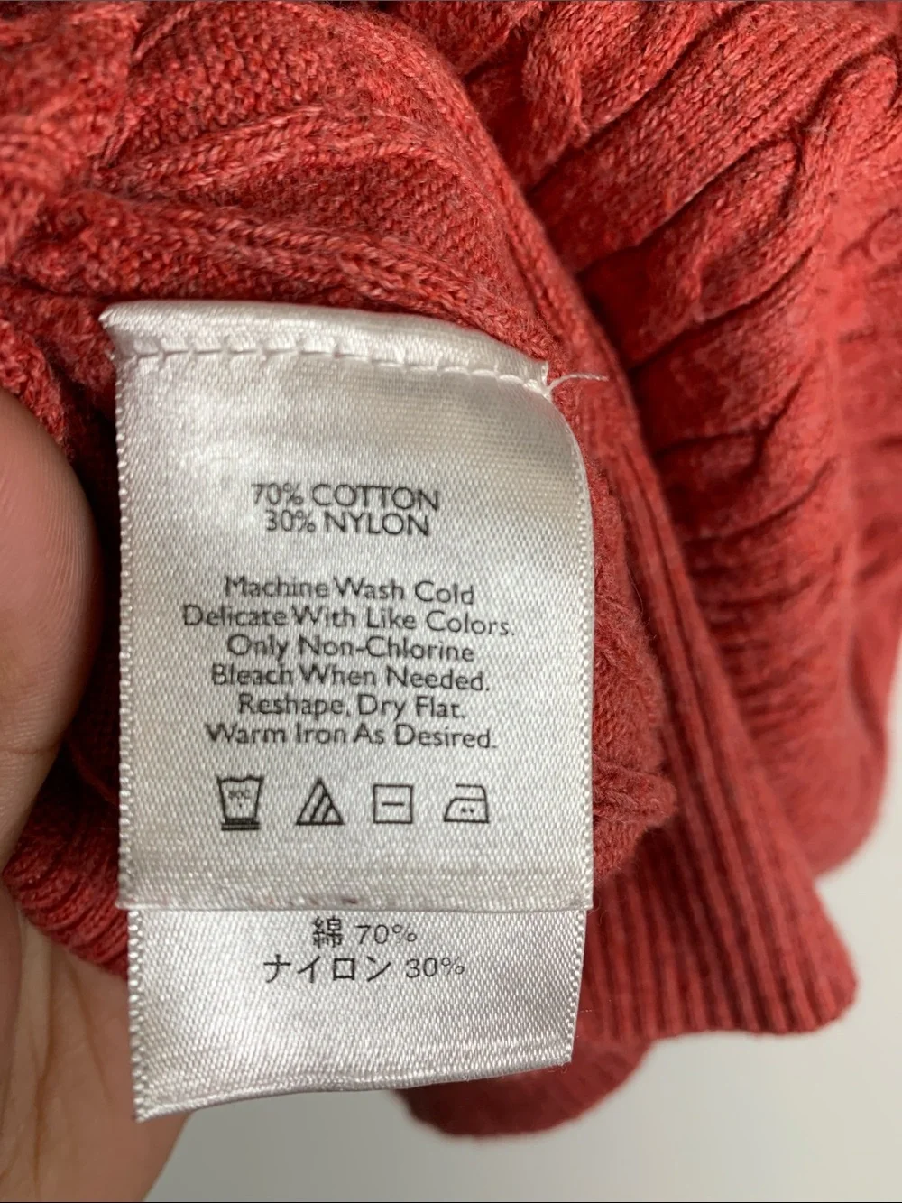 Eddie Bauer Coral Cable-Knit Scoop-Neck Sweater